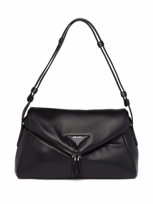 Prada logo-plaque shoulder bag