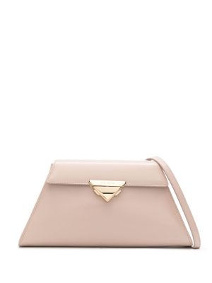 Prada logo-buckle leather shoulder bag