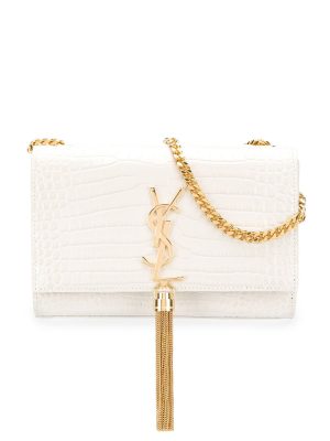 Saint Laurent Kate croc embossed shoulder bag
