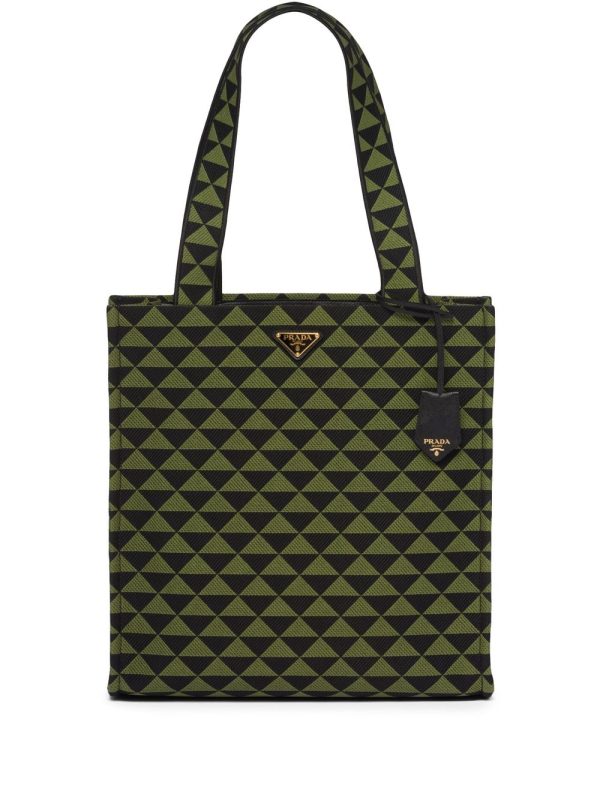 Prada large Symbole embroidered tote bag