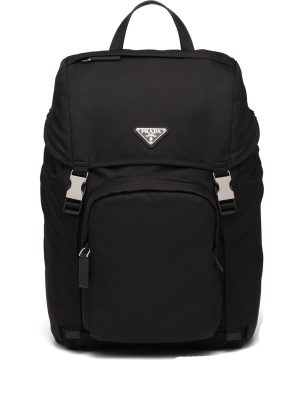 Prada logo-plaque multi-pocket backpack