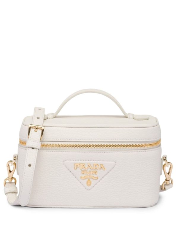 Prada logo-plaque leather mini-bag
