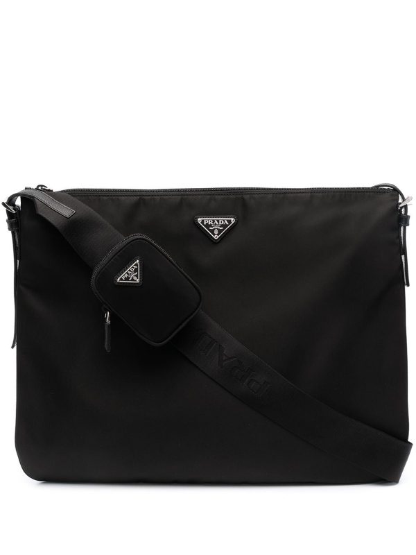 Prada logo-plaque shoulder bag