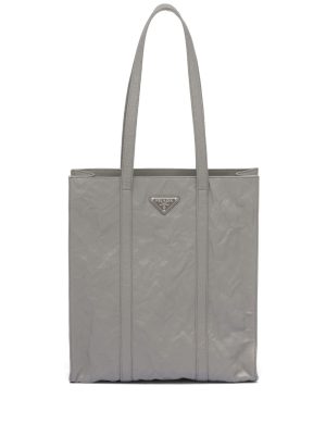 Prada logo-plaque tote bag