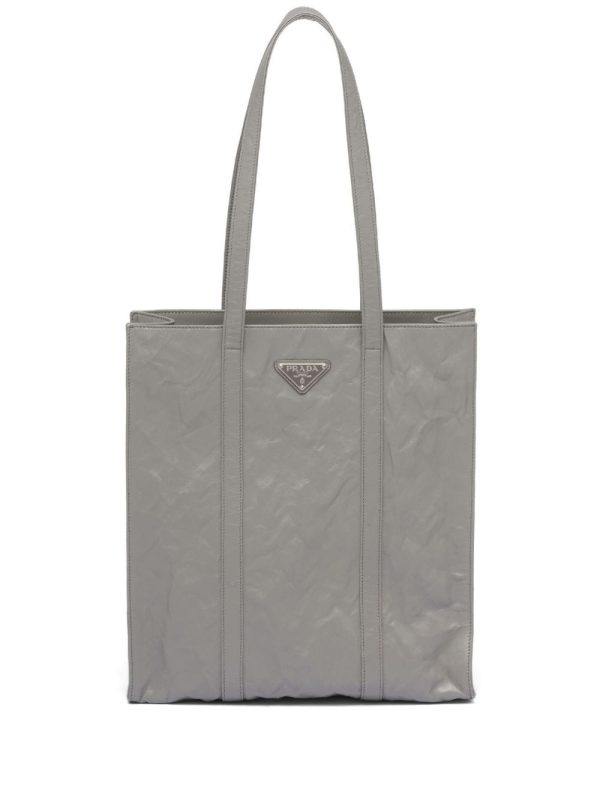 Prada logo-plaque tote bag