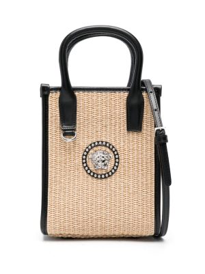 Versace Medusa Head raffia mini bag