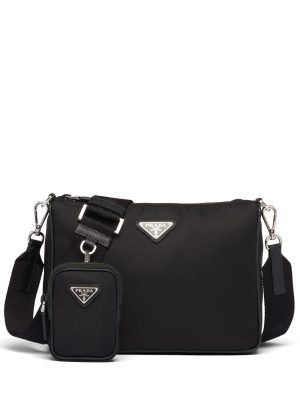 Prada logo-plaque shoulder bag
