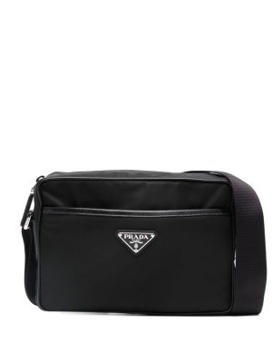 Prada logo-plaque messenger bag