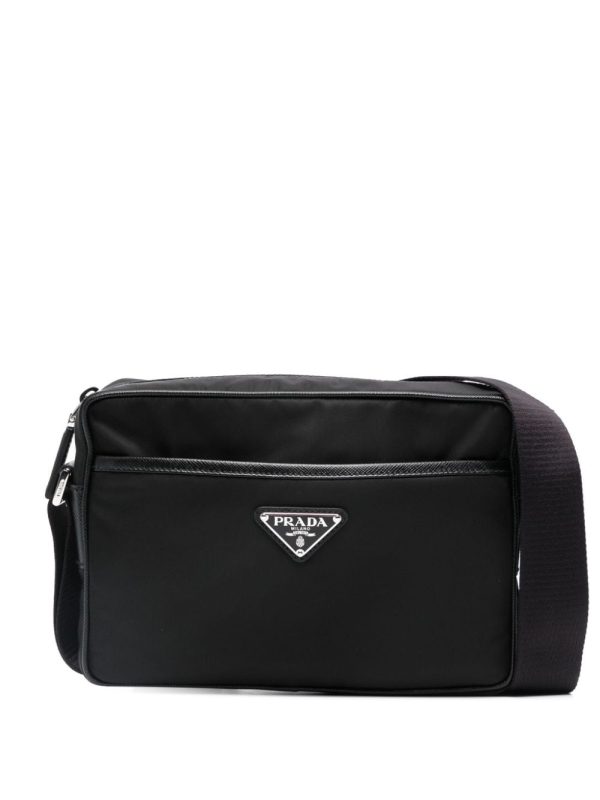 Prada logo-plaque messenger bag