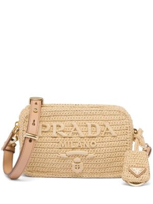 Prada raffia shoulder bag