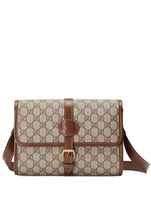 Gucci leather-trim messenger bag