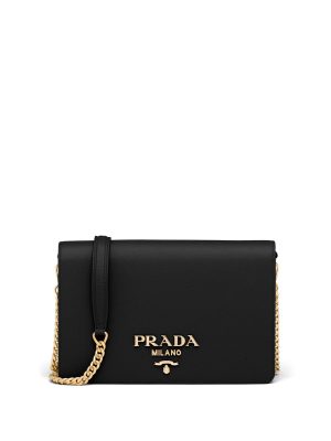 Prada logo-lettering Saffiano leather shoulder bag