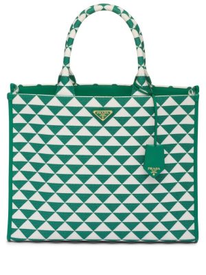 Prada large Symbole embroidered tote bag