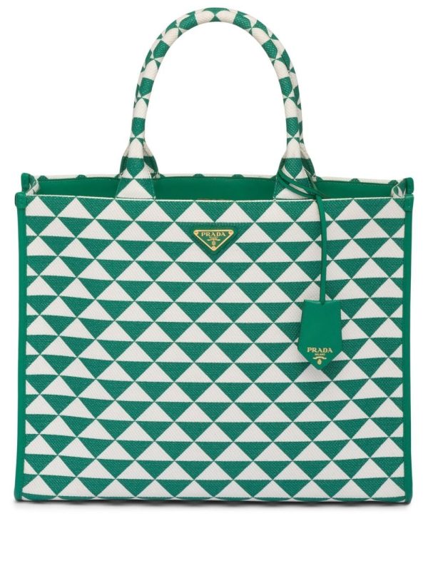 Prada large Symbole embroidered tote bag