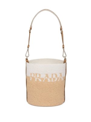 Prada logo-plaque bucket bag