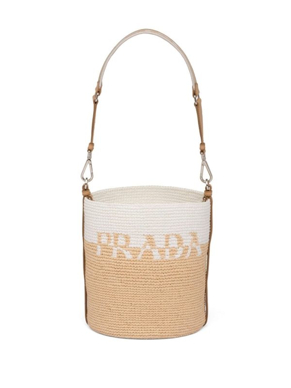 Prada logo-plaque bucket bag