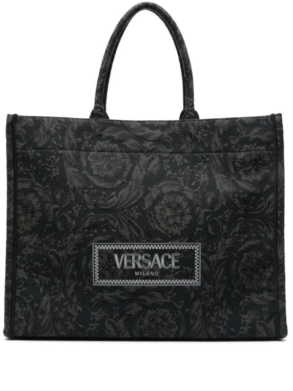 Versace Barocco Athena jacquard canvas tote bag