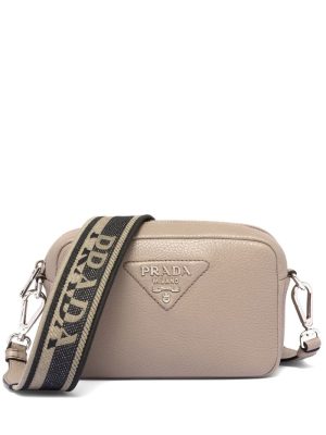 Prada logo-plaque small leather bag