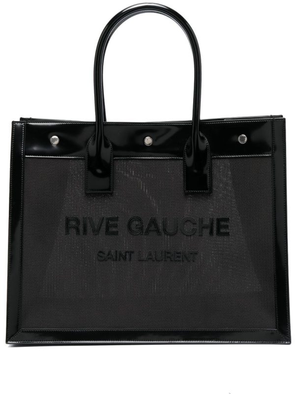 Saint Laurent Rive Gauche patent-finish tote bag