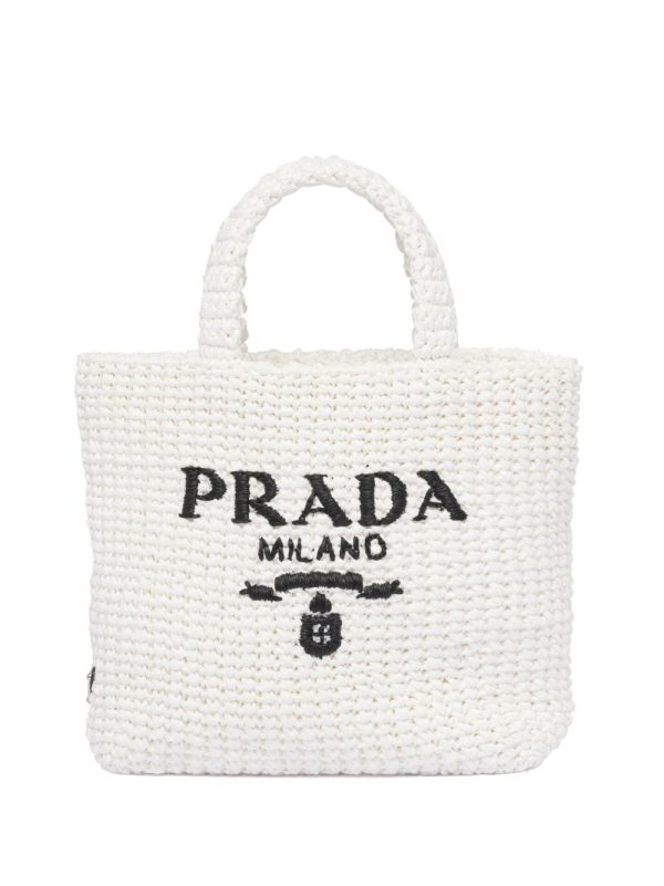Prada small raffia tote bag