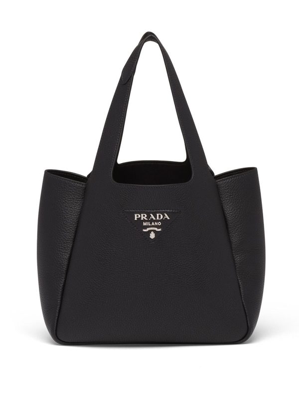 Prada logo-plaque tote bag