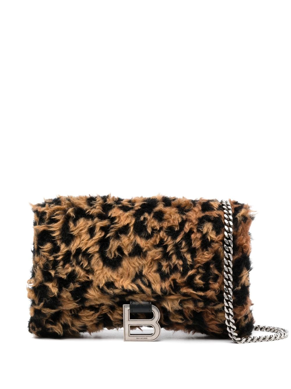 Balenciaga Hourglass fleece clutch bag