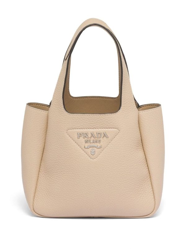 Prada logo-plaque tote bag
