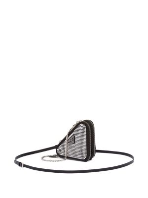 Prada mini Triangle crystal-embellished crossbody bag