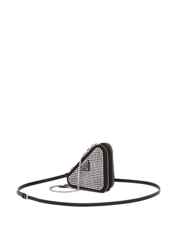 Prada mini Triangle crystal-embellished crossbody bag