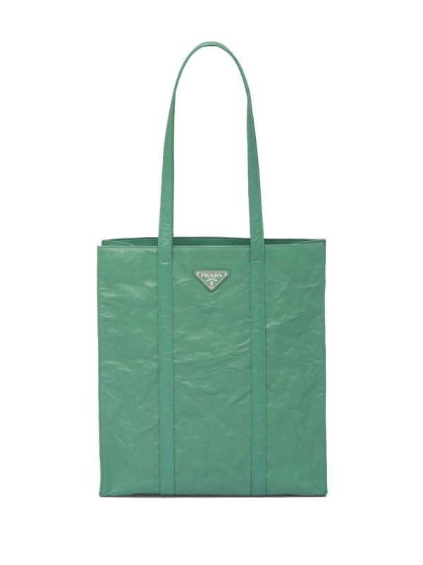 Prada small antique nappa leather tote