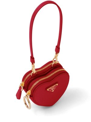 Prada Odette heart-shaped leather mini pouch