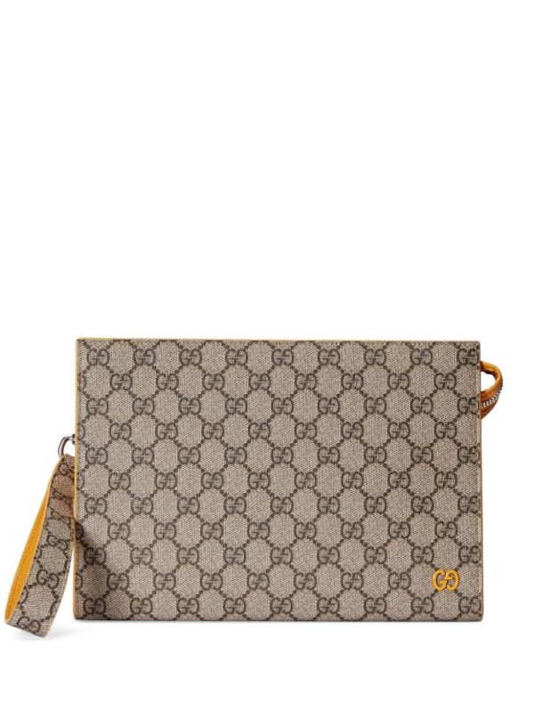Gucci GG-canvas logo-plaque clutch bag
