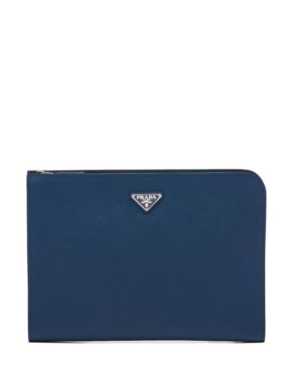 Prada logo plaque document case