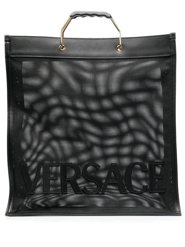 Versace Shopper logo-embellished tote bag