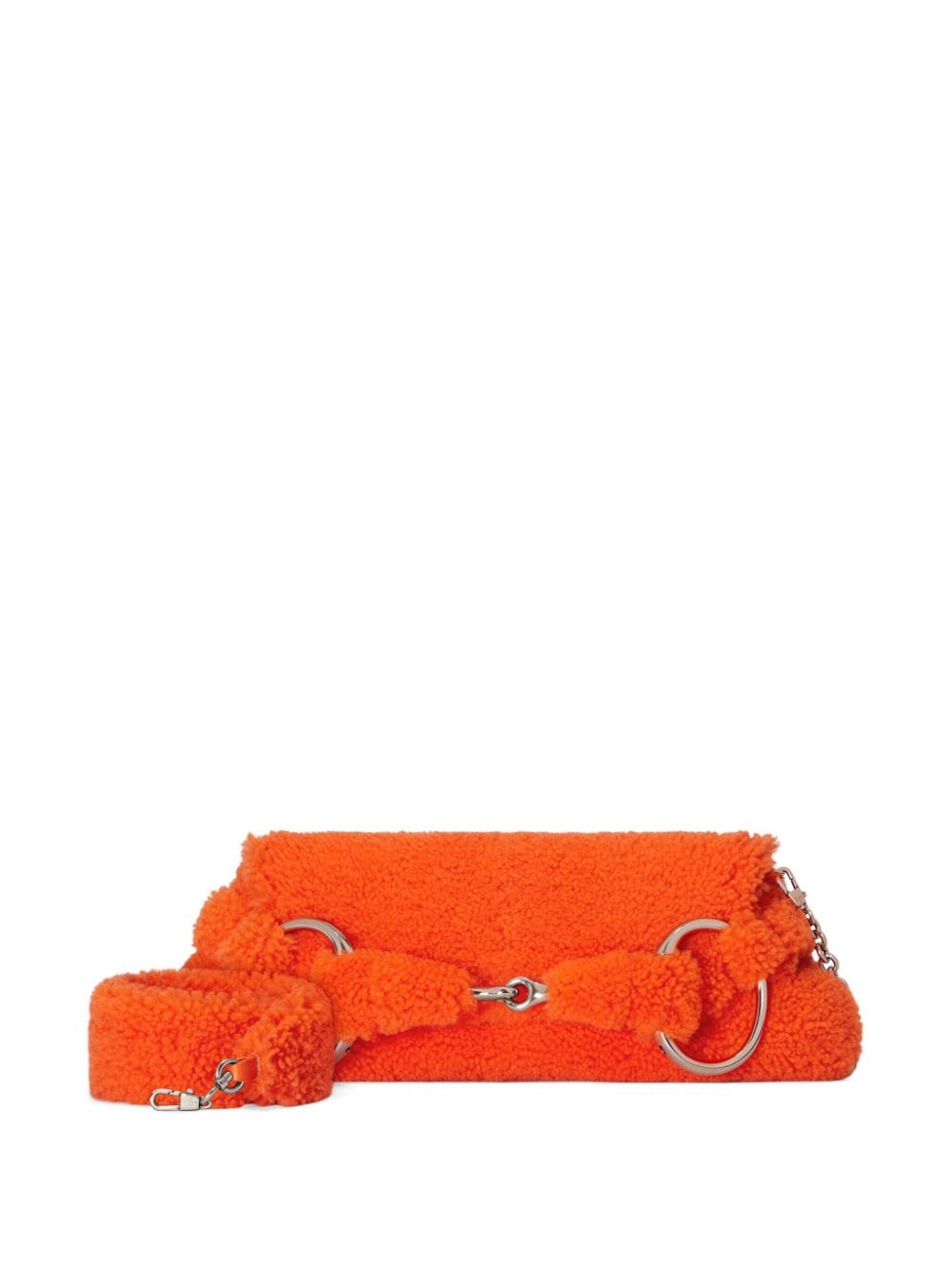 Gucci medium Horsebit Chain shearling shoulder bag