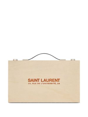 Saint Laurent logo-print wood painting bag