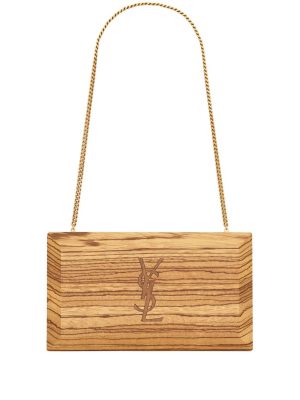 Saint Laurent Minaudiere wood clutch bag