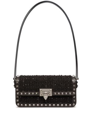 Valentino Garavani Rockstud23 E/W tweed shoulder bag