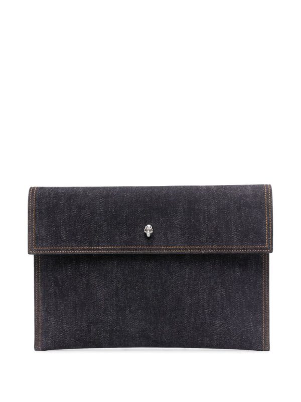 Alexander McQueen denim clutch bag