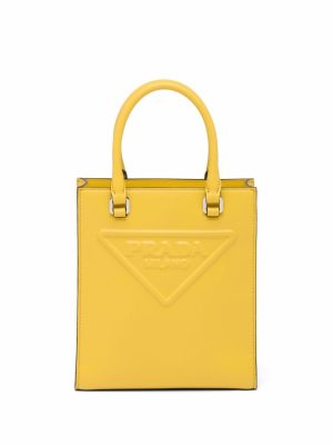 Prada logo-embossed tote bag
