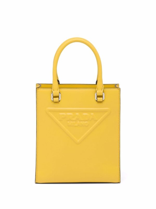 Prada logo-embossed tote bag