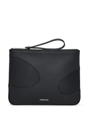 Ferragamo cut-out detailing leather clutch bag