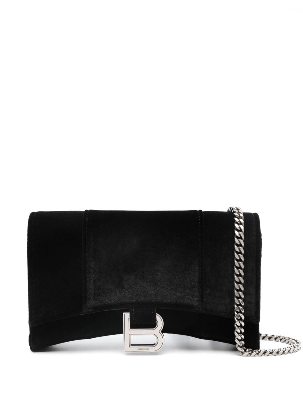 Balenciaga Hourglass velvet chain wallet