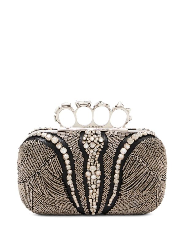 Alexander McQueen Knuckle bead-embellished clutch