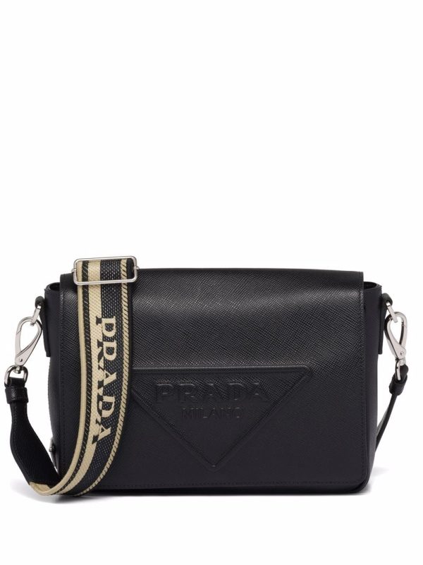Prada logo-embossed Saffiano leather bag