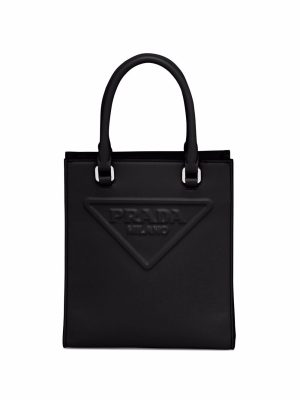 Prada logo-embossed tote bag