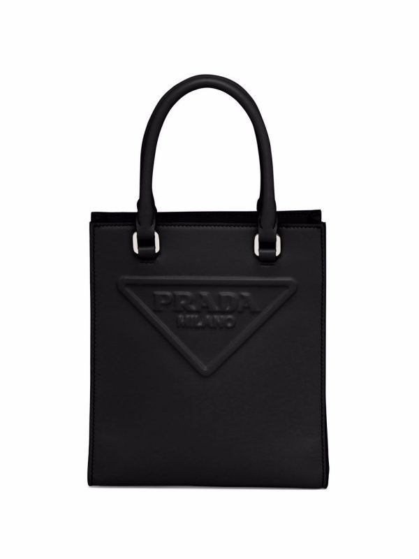 Prada logo-embossed tote bag