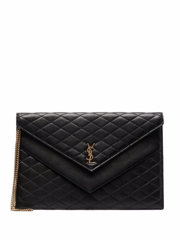 Saint Laurent Gaby quilted envelope clutch bag