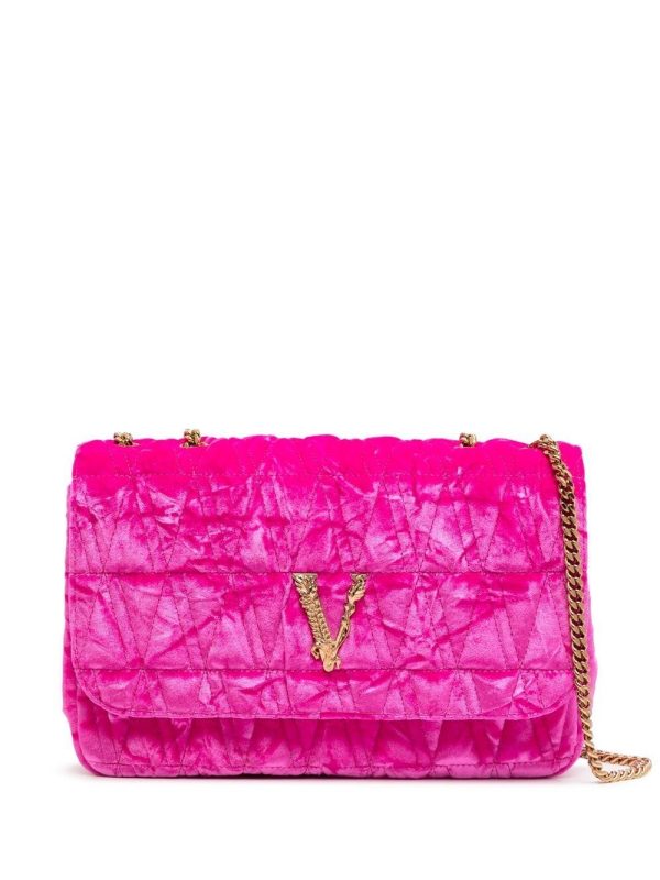 Versace Virtus velvet shoulder bag