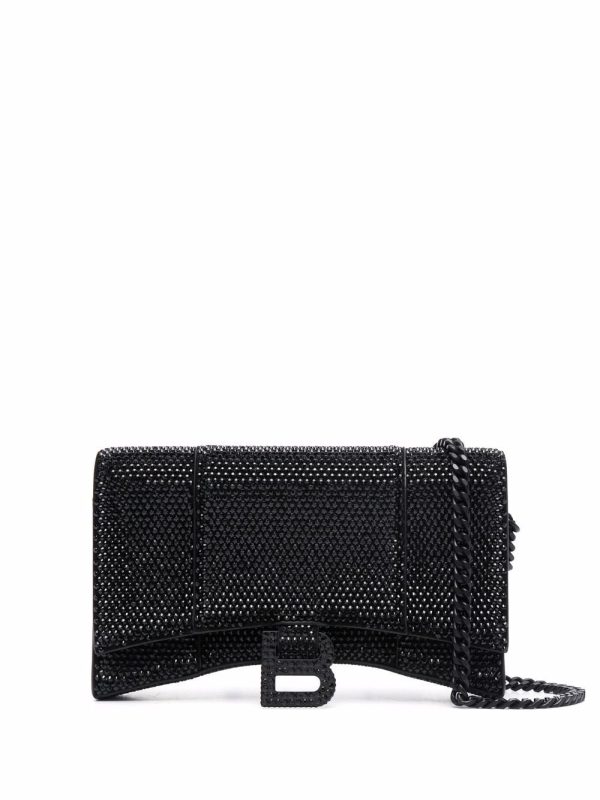 Balenciaga Hourglass crystal-studded crossbody bag